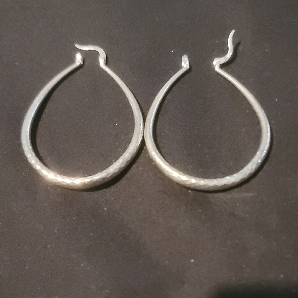 2" Silver Hoop Earrings